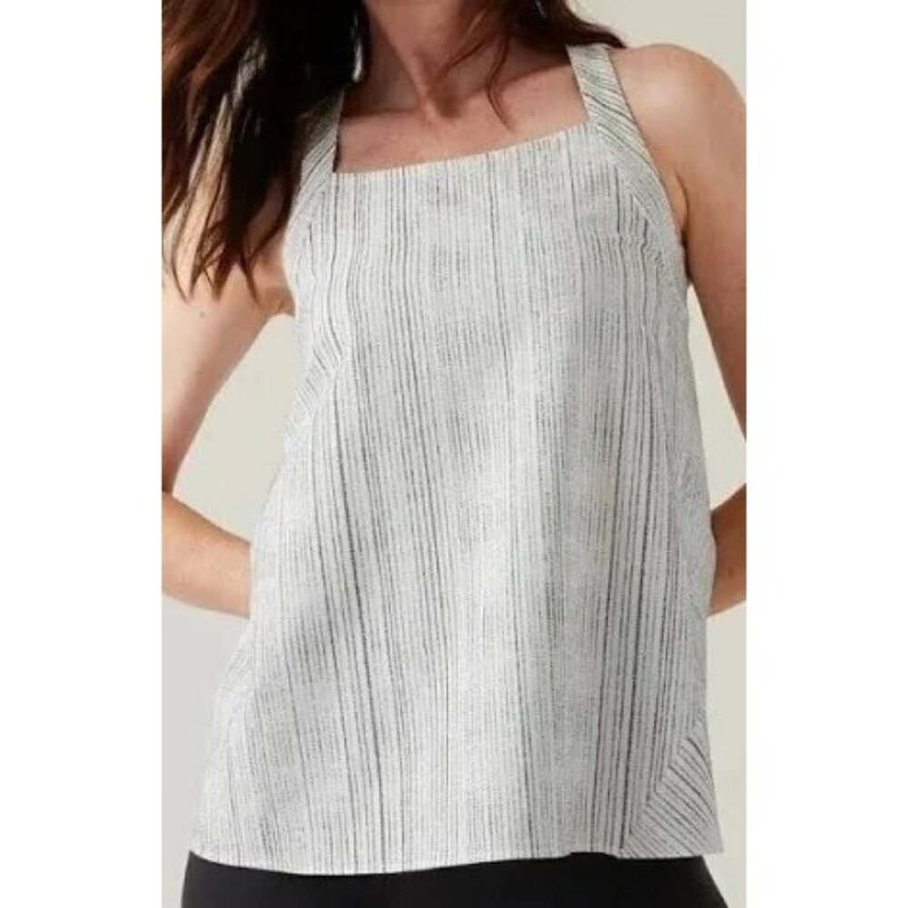 NWT/NWOT Athleta Arrival Tank Womens XS Amara Stripe White Workout Performance